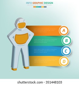  astronaut info graphic design,label for text,vector