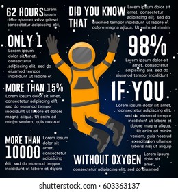 astronaut infographic vector illustration.