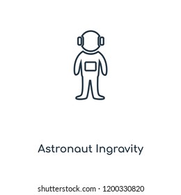 Astronaut Ingravity concept line icon. Linear Astronaut Ingravity concept outline symbol design. This simple element illustration can be used for web and mobile UI/UX.