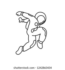 Astronaut jumps jumping. Without background