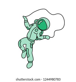 The astronaut jumps. Without background