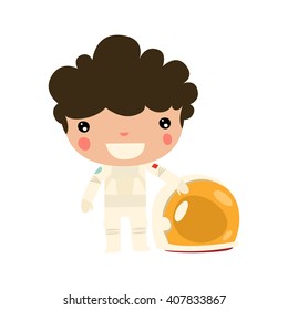astronaut kid. cute cartoon space character.