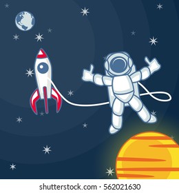 Astronaut kid illustration