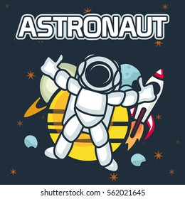 Astronaut kid illustration