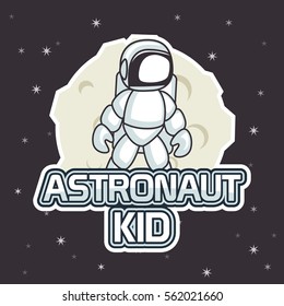 Astronaut kid illustration