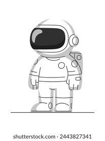 Astronaut kid in space suit. Vector illustration