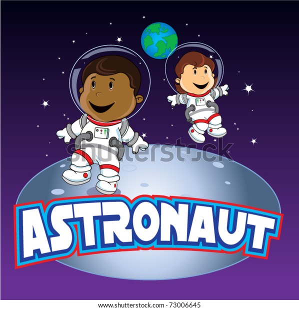 Astronaut Kids Stock Vector (royalty Free) 73006645