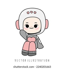 Astronaut kids, Space kids, vector illustration 
