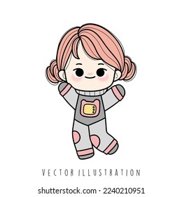 Astronaut kids, Space kids, vector illustration 