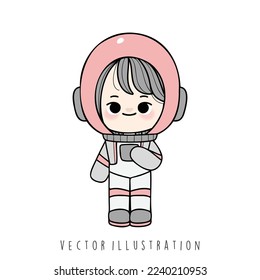 Astronaut kids, Space kids, vector illustration 