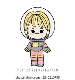 Astronaut kids, Space kids, vector illustration 
