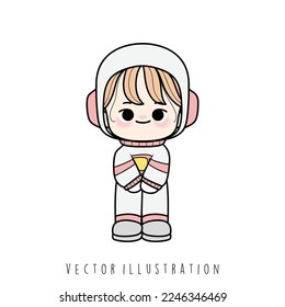 Astronaut kids, Space kids, vector illustration 