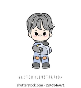 Astronaut kids, Space kids, vector illustration 