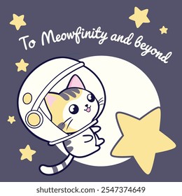 Astronaut Kitten: To Meowfinity and Beyond Vector Design