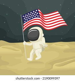 Astronaut Landing on Mars, This astronaut illustration is suitable for you in the field of book printing and digital books for children's education