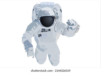 Astronaut in a light spacesuit and helmet, realism.