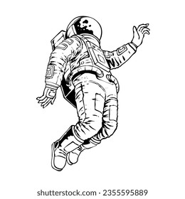 the astronaut line art vector