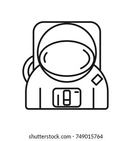 Astronaut Line Icon On White Background