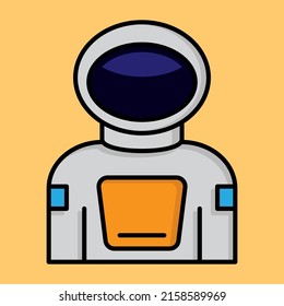 Astronaut line icon or simple astronaut vector illustration for space icon or logo template