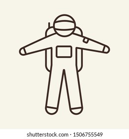 Astronaut line icon. Space, planet, cosmonaut. Space technology concept. Vector illustration can be used for topics like cosmonautics, modern technologies, science