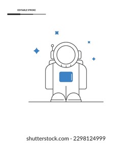 Astronaut Line Icon Vector Design.