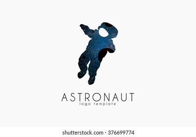 Astronaut logo. Cosmic logo. Stars and planet logotype. Space concept logo. Creative logo