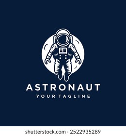 Astronaut Logo Design Featuring Moon and Space Theme