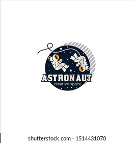 Astronaut Logo design inspiration , Space Logo Icon Vector Illustrations
