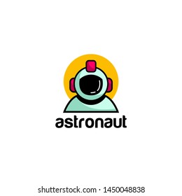 Astronaut Logo Design Vector Template