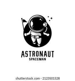 astronaut logo illustration vector, cute logo, planet vector	