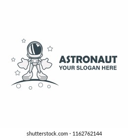 astronaut logo isolated on white background. vector illustration