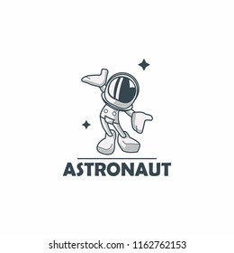 astronaut logo isolated on white background. vector illustration