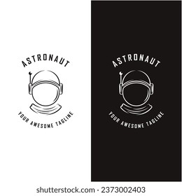 diseño de ilustración de icono vectorial con logotipo astronauta. logotipo para escuela, distintivo, emblema y marca