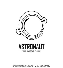 diseño de ilustración de icono vectorial con logotipo astronauta. logotipo para escuela, distintivo, emblema y marca