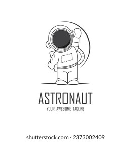 astronaut logo vector icon illustration design. logo for school, badge, emblem and brand company