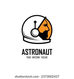 astronaut logo vector icon illustration design. logo for school, badge, emblem and brand company