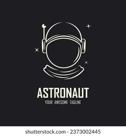 diseño de ilustración de icono vectorial con logotipo astronauta. logotipo para escuela, distintivo, emblema y marca