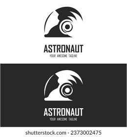 diseño de ilustración de icono vectorial con logotipo astronauta. logotipo para escuela, distintivo, emblema y marca