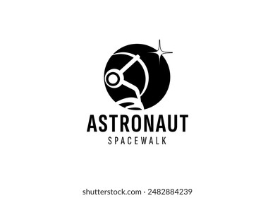 ilustración del icono del Vector del logotipo del astronauta