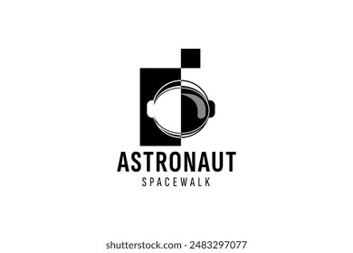 astronaut logo vector icon illustration