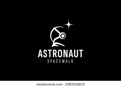 astronaut logo vector icon illustration