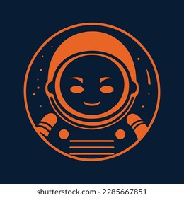 astronaut logo, vector, simple, minimal
