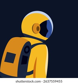 An astronaut looks at a black hole in space