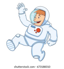 Astronaut Man Cartoon Vector