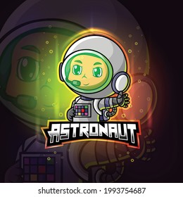 The astronaut mascot esport logo design of illustration