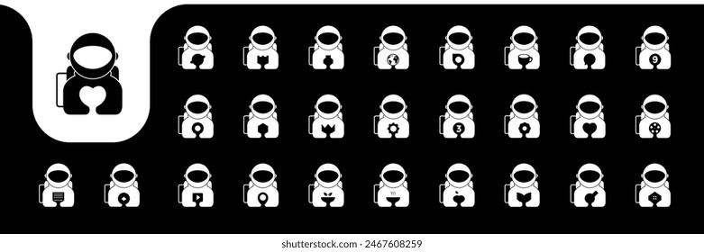 astronaut mascot icon vector designs