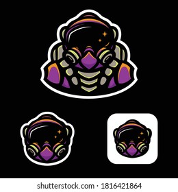 Astronaut mascot illustration vector logo