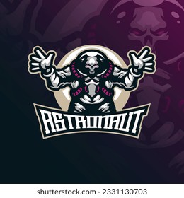 astronaut mascot logo design with modern illustration concept style for badge, emblem and t shirt printing. astronaut illustration for sport and esport team.