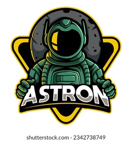 astronaut mascot logo design vector with modern illustration concept 