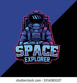 Astronaut mascot logo template for esport team, etc. easy to edit and customize